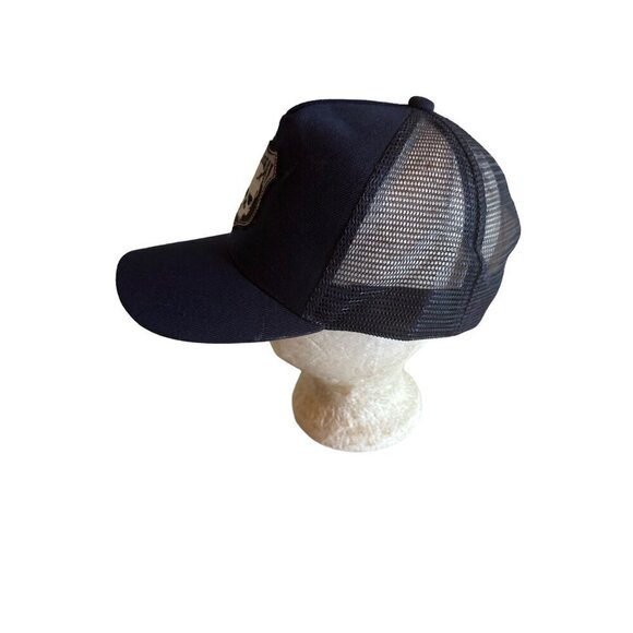 Skull Patch Black Trucker Hat Adjustable Snapback One Size Fits Most Mesh Backin - Picture 2 of 5